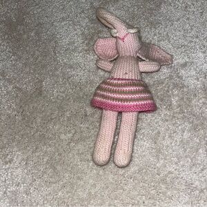 blabla doll elephant rattle pink knit anthropology plush